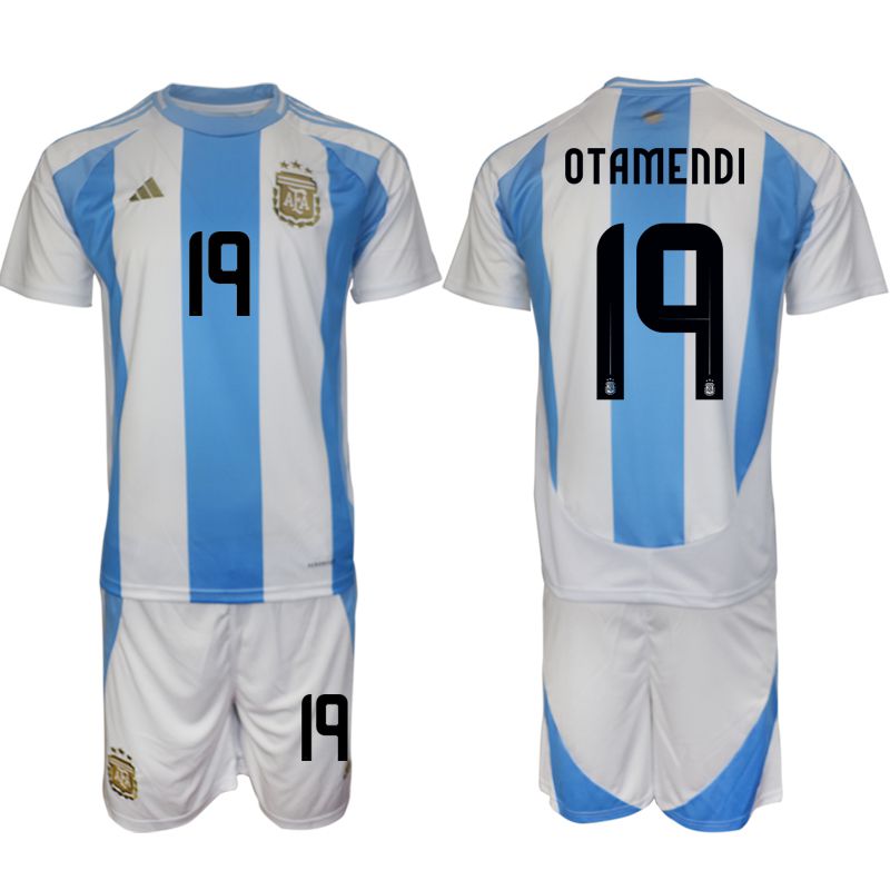 Men 2024-2025 Season Argentina home white 19 Soccer Jersey